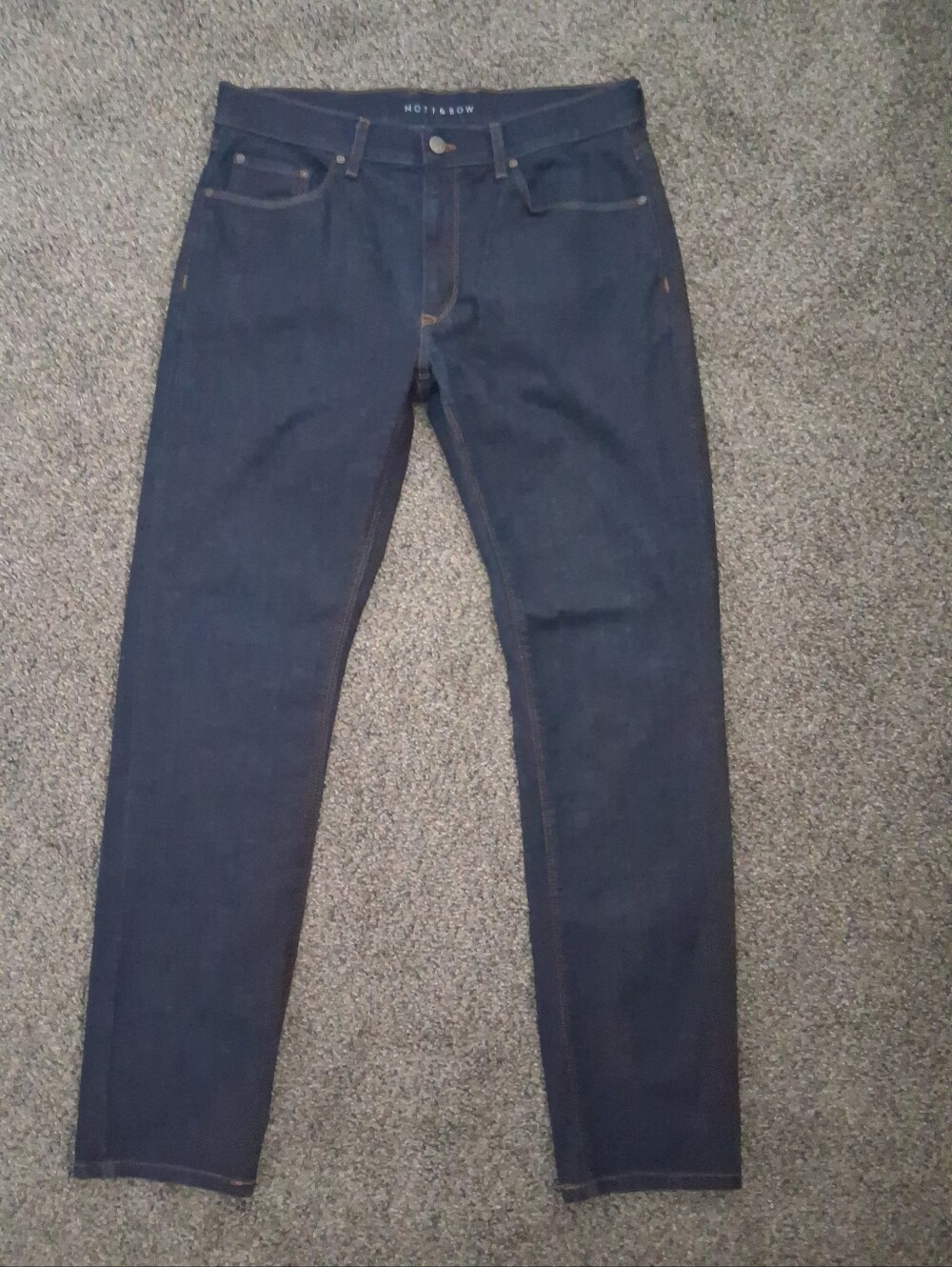 Mott & Bow 35x32 Slim Straight Leg Denim Jeans Dark Wash Euc